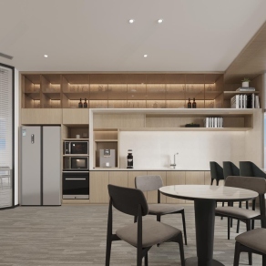 现代办公茶水间3D模型下载